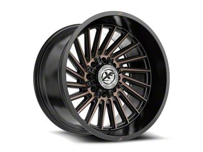 XF Offroad XF-239 Satin Black and Bronze Machined Double Dark Tint 8-Lug Wheel; 20x9; 12mm Offset (01-06 Sierra 3500 HD SRW)