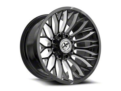 XF Offroad XF-237 Gloss Black and Milled 8-Lug Wheel; 24x12; -44mm Offset (01-06 Silverado 2500 HD)