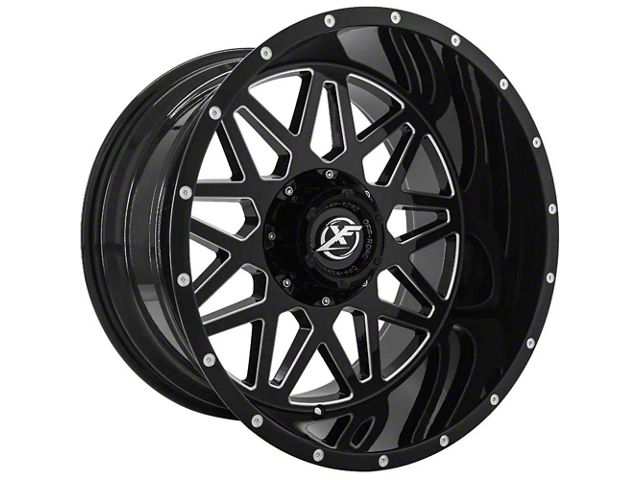 XF Offroad XF-211 Gloss Black Milled 8-Lug Wheel; 20x10; -12mm Offset (03-09 RAM 2500)