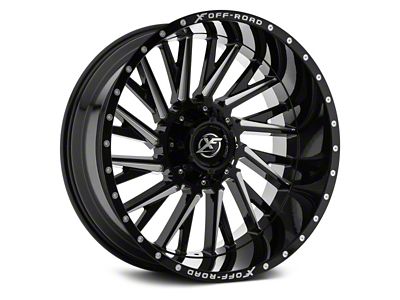 XF Offroad XF-226 Gloss Black Milled 8-Lug Wheel; 20x9; 0mm Offset (03-09 RAM 3500 SRW)