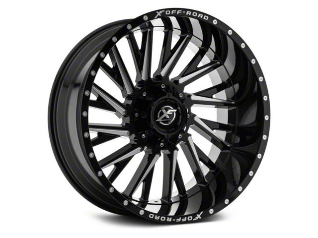 XF Offroad XF-226 Gloss Black Milled 8-Lug Wheel; 20x9; 12mm Offset (03-09 RAM 3500 SRW)