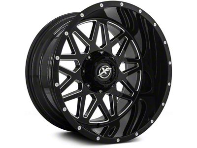 XF Offroad XF-211 Gloss Black Milled 6-Lug Wheel; 24x14; -76mm Offset (04-08 F-150)