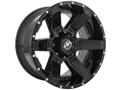 XF Offroad XF-214 Gloss Black with Gloss Black Inserts 6-Lug Wheel; 22x12; -44mm Offset (04-08 F-150)