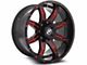XF Offroad XF-215 Gloss Black Red Milled 6-Lug Wheel; 20x10; -12mm Offset (04-08 F-150)