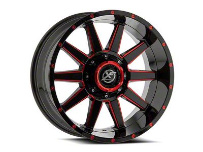 XF Offroad XF-219 Gloss Black Red Milled 6-Lug Wheel; 20x10; -24mm Offset (04-08 F-150)