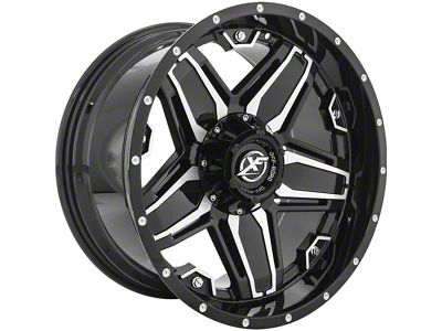 XF Offroad XF-223 Gloss Black Machined 6-Lug Wheel; 20x12; -44mm Offset (04-08 F-150)