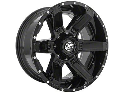 XF Offroad XF-214 Gloss Black with Gloss Black Inserts 6-Lug Wheel; 22x12; -44mm Offset (07-13 Sierra 1500)