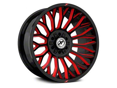 XF Offroad XF-237 Gloss Black with Red Windows 6-Lug Wheel; 20x9; 12mm Offset (07-13 Sierra 1500)