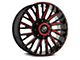 XF Offroad XF-226 Gloss Black Red Milled 8-Lug Wheel; 20x10; -12mm Offset (07-14 Sierra 2500 HD)