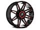 XF Offroad XF-220 Gloss Black Red Milled 6-Lug Wheel; 17x9; 12mm Offset (07-14 Tahoe)