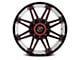 XF Offroad XF-220 Gloss Black Red Milled 6-Lug Wheel; 17x9; 12mm Offset (07-14 Tahoe)