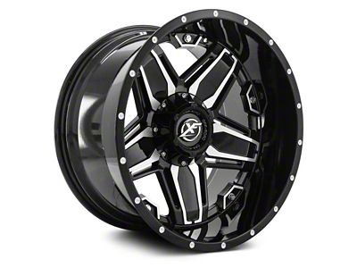 XF Offroad XF-223 Gloss Black Machined 6-Lug Wheel; 20x12; -44mm Offset (07-14 Tahoe)