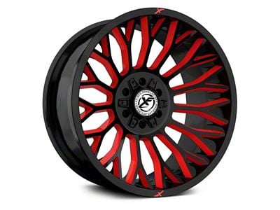 XF Offroad XF-237 Gloss Black with Red Windows 6-Lug Wheel; 20x10; -12mm Offset (07-14 Tahoe)