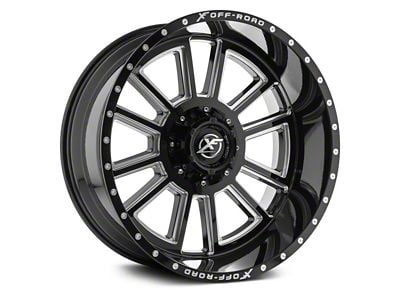 XF Offroad XF-225 Gloss Black Milled 6-Lug Wheel; 20x12; -44mm Offset (07-14 Yukon)