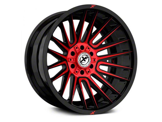 XF Offroad XF-234 Gloss Black Red Machined 6-Lug Wheel; 20x10; -12mm Offset (07-14 Yukon)