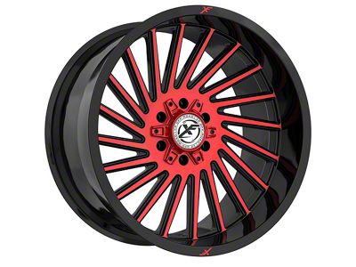 XF Offroad XF-239 Gloss Black Red Machined 6-Lug Wheel; 20x10; -12mm Offset (07-14 Yukon)