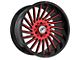 XF Offroad XF-239 Gloss Black Red Machined 6-Lug Wheel; 20x10; -12mm Offset (07-14 Yukon)