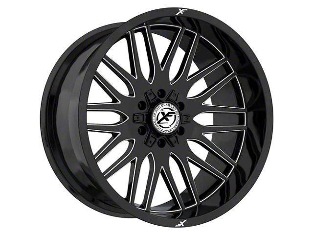 XF Offroad XF-240 Gloss Black Milled 6-Lug Wheel; 20x9; 12mm Offset (07-14 Yukon)