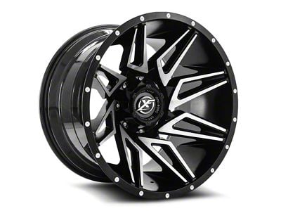 XF Offroad XF-218 Gloss Black and Machined 8-Lug Wheel; 20x10; -12mm Offset (08-10 F-250 Super Duty)