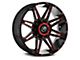 XF Offroad XF-220 Gloss Black Red Milled 6-Lug Wheel; 17x9; 12mm Offset (09-14 F-150)