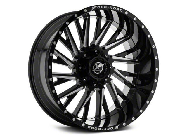 XF Offroad XF-226 Gloss Black Milled 6-Lug Wheel; 20x9; 12mm Offset (09-14 F-150)