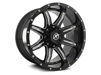 XF Offroad XF-215 Gloss Black Milled 5-Lug Wheel; 20x12; -44mm Offset (09-18 RAM 1500)