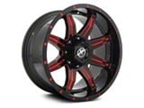 XF Offroad XF-215 Gloss Black Red Milled 5-Lug Wheel; 20x10; -24mm Offset (09-18 RAM 1500)