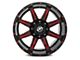 XF Offroad XF-215 Gloss Black Red Milled 5-Lug Wheel; 20x10; -24mm Offset (09-18 RAM 1500)