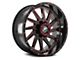 XF Offroad XF-216 Gloss Black Red Milled 5-Lug Wheel; 20x10; -24mm Offset (09-18 RAM 1500)