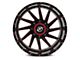 XF Offroad XF-216 Gloss Black Red Milled 5-Lug Wheel; 20x10; -24mm Offset (09-18 RAM 1500)