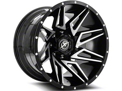 XF Offroad XF-218 Gloss Black Machined 5-Lug Wheel; 20x10; -24mm Offset (09-18 RAM 1500)