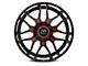 XF Offroad XF-222 Gloss Black Red Milled 5-Lug Wheel; 20x10; -24mm Offset (09-18 RAM 1500)