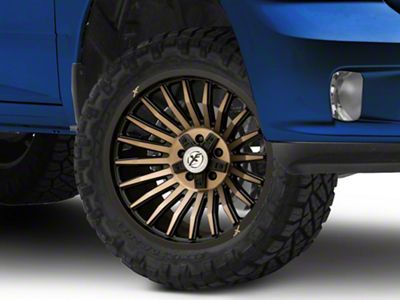 XF Offroad XF-231 Satin Black Machined with Bronze Double Dark Tint 5-Lug Wheel; 20x10; -12mm Offset (09-18 RAM 1500)