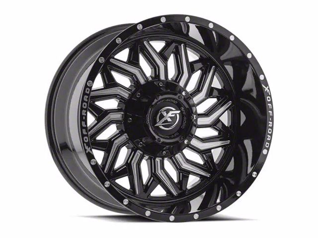 XF Offroad XF-228 Gloss Black Milled 8-Lug Wheel; 20x12; -44mm Offset (10-18 RAM 2500)