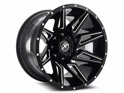 XF Offroad XF-218 Gloss Black Milled 6-Lug Wheel; 20x10; -12mm Offset (15-20 F-150)