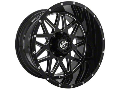 XF Offroad XF-211 Gloss Black Milled 8-Lug Wheel; 24x14; -76mm Offset (15-19 Silverado 2500 HD)