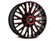 XF Offroad XF-226 Gloss Black Red Milled 6-Lug Wheel; 20x9; 0mm Offset (15-20 Tahoe)