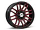 XF Offroad XF-232 Gloss Black Red Milled 6-Lug Wheel; 20x9; 0mm Offset (15-20 Yukon)