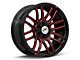 XF Offroad XF-232 Gloss Black Red Milled 6-Lug Wheel; 20x9; 0mm Offset (15-20 Yukon)