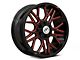 XF Offroad XF-235 Gloss Black Red Milled 6-Lug Wheel; 20x10; -12mm Offset (15-20 Yukon)