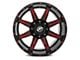 XF Offroad XF-215 Gloss Black Red Milled 5-Lug Wheel; 20x10; -24mm Offset (94-01 RAM 1500)