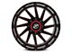 XF Offroad XF-216 Gloss Black Red Milled 5-Lug Wheel; 20x10; -24mm Offset (94-01 RAM 1500)