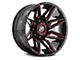 XF Offroad XF-218 Gloss Black Red Milled 5-Lug Wheel; 20x12; -44mm Offset (94-01 RAM 1500)