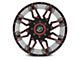 XF Offroad XF-218 Gloss Black Red Milled 5-Lug Wheel; 20x12; -44mm Offset (94-01 RAM 1500)