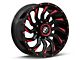 XF Offroad XF-224 Gloss Black Red Milled 5-Lug Wheel; 20x9; 0mm Offset (94-01 RAM 1500)