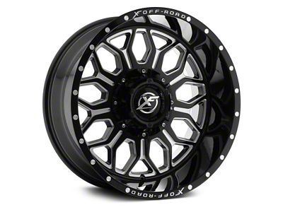 XF Offroad XF-227 Gloss Black Milled 5-Lug Wheel; 20x12; -44mm Offset (94-01 RAM 1500)