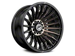 XF Offroad XF-231 Satin Black Machined with Bronze Double Dark Tint 5-Lug Wheel; 20x10; -12mm Offset (94-01 RAM 1500)