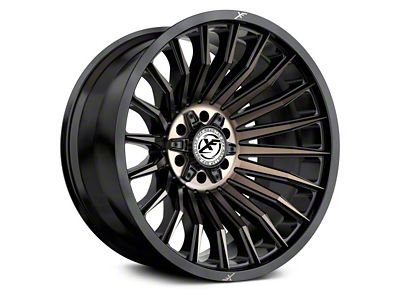 XF Offroad XF-231 Satin Black Machined with Bronze Double Dark Tint 5-Lug Wheel; 20x10; -12mm Offset (94-01 RAM 1500)