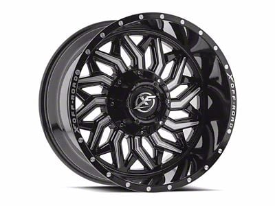 XF Offroad XF-228 Gloss Black Milled 8-Lug Wheel; 20x12; -44mm Offset (99-07 F-250 Super Duty)