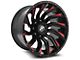 XF Offroad XF-224 Gloss Black and Red Milled 6-Lug Wheel; 20x9; 12mm Offset (23-25 Canyon)